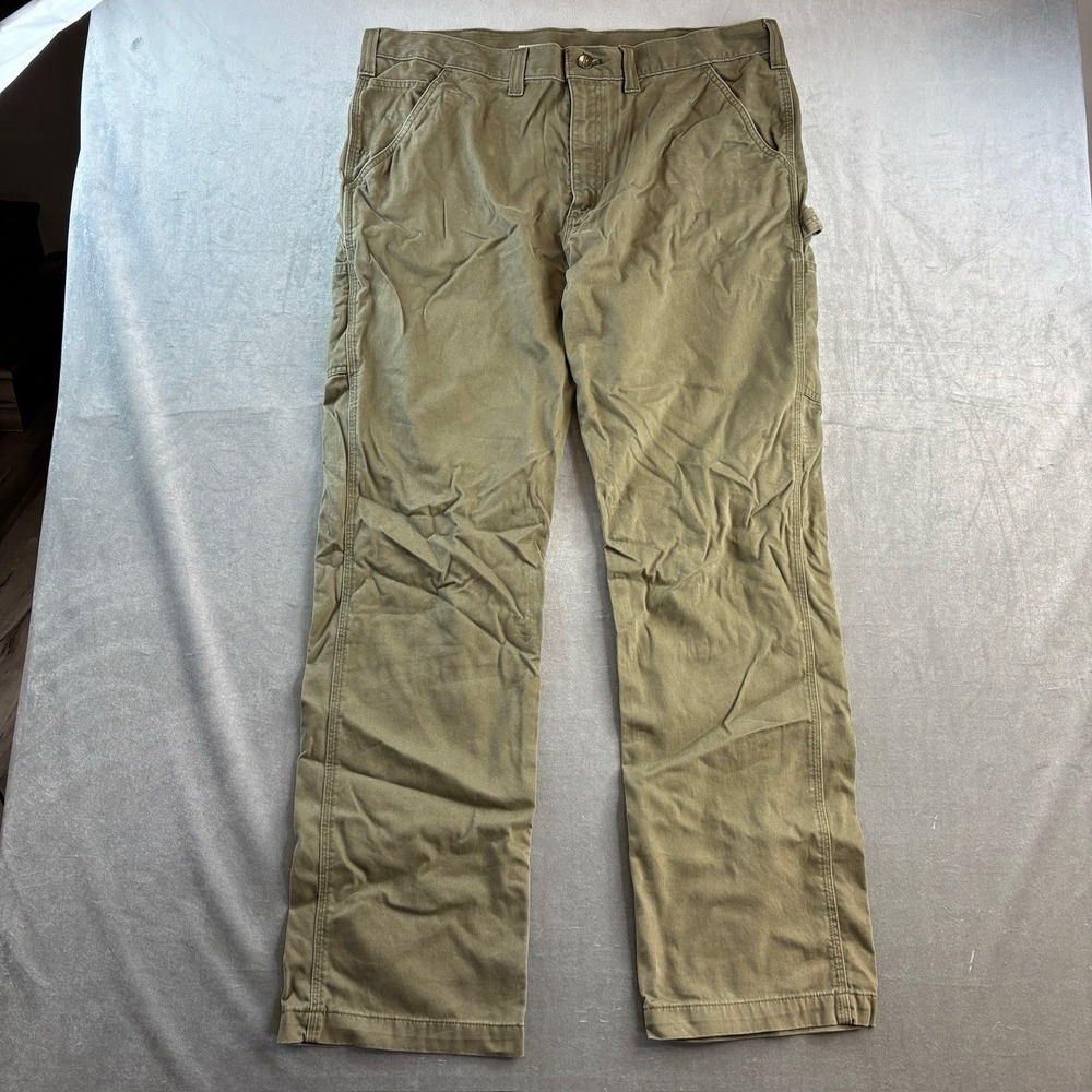 Carhartt‎ B324 ARG Relaxed Fit Duck Utility Work Pants Olive Green Mens 40x34